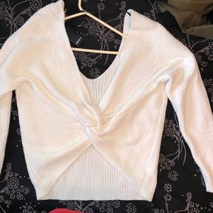 Forever 21 Twist Back V Neck Sweate